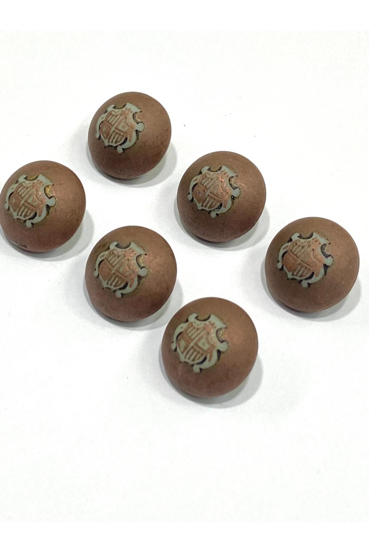 karantuhafiye Bombeli Eskitme İtalyan Düğme /1,8 cm / 6 lı set