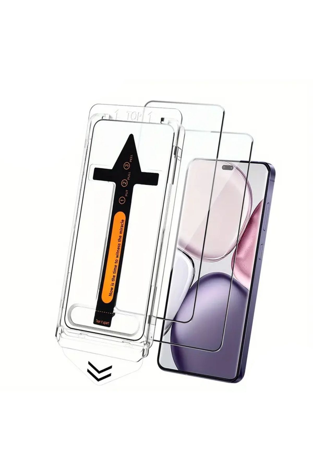 NANOSPACE Honor Magic7 Lite İle Uyumlu Temperli Sert Cam 3D Takma Aparatlı Kırılmaz Cam Ekran Koruyucu