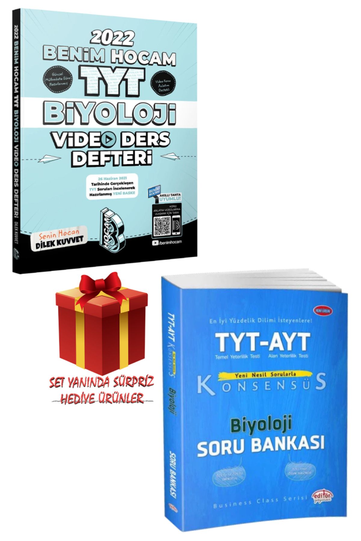 Panem Yayınları Benim Hocam TYT Biyoloji Video Ders Defteri+Editör Konsensüs TYT-AYT Biyoloji Soru Bankası+Hediye