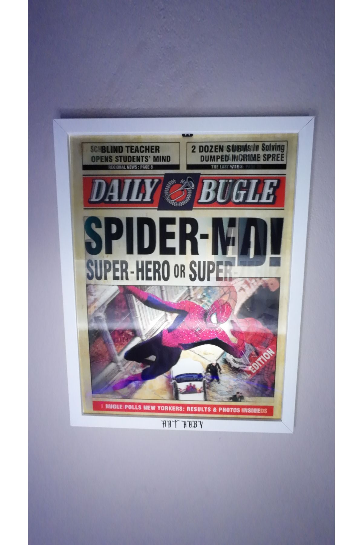 ArtHoby Spider-man Wanted Series Daily Bugle Lenticular 3D Hareketli Tablo