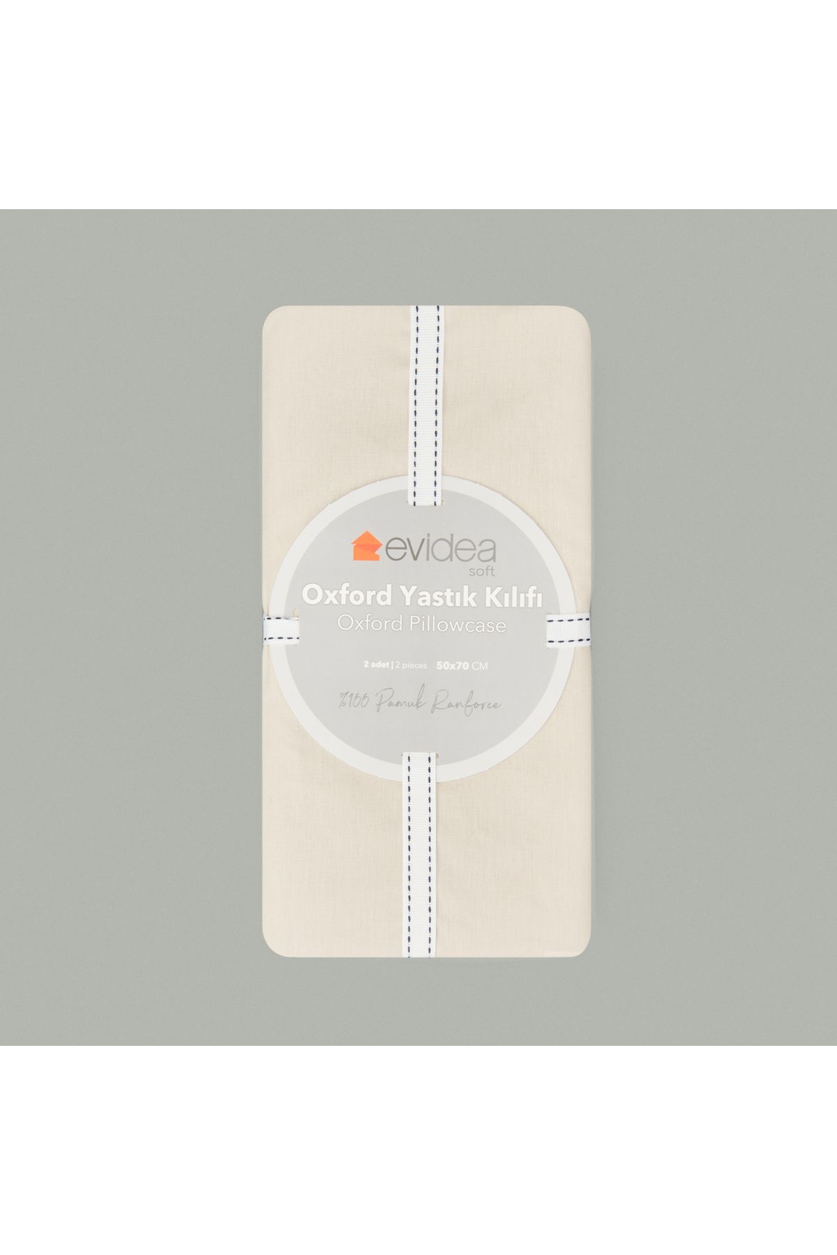Evidea Soft Basic Oxford 2'li Yastık Kılıfı - Bej - 50x70 cm