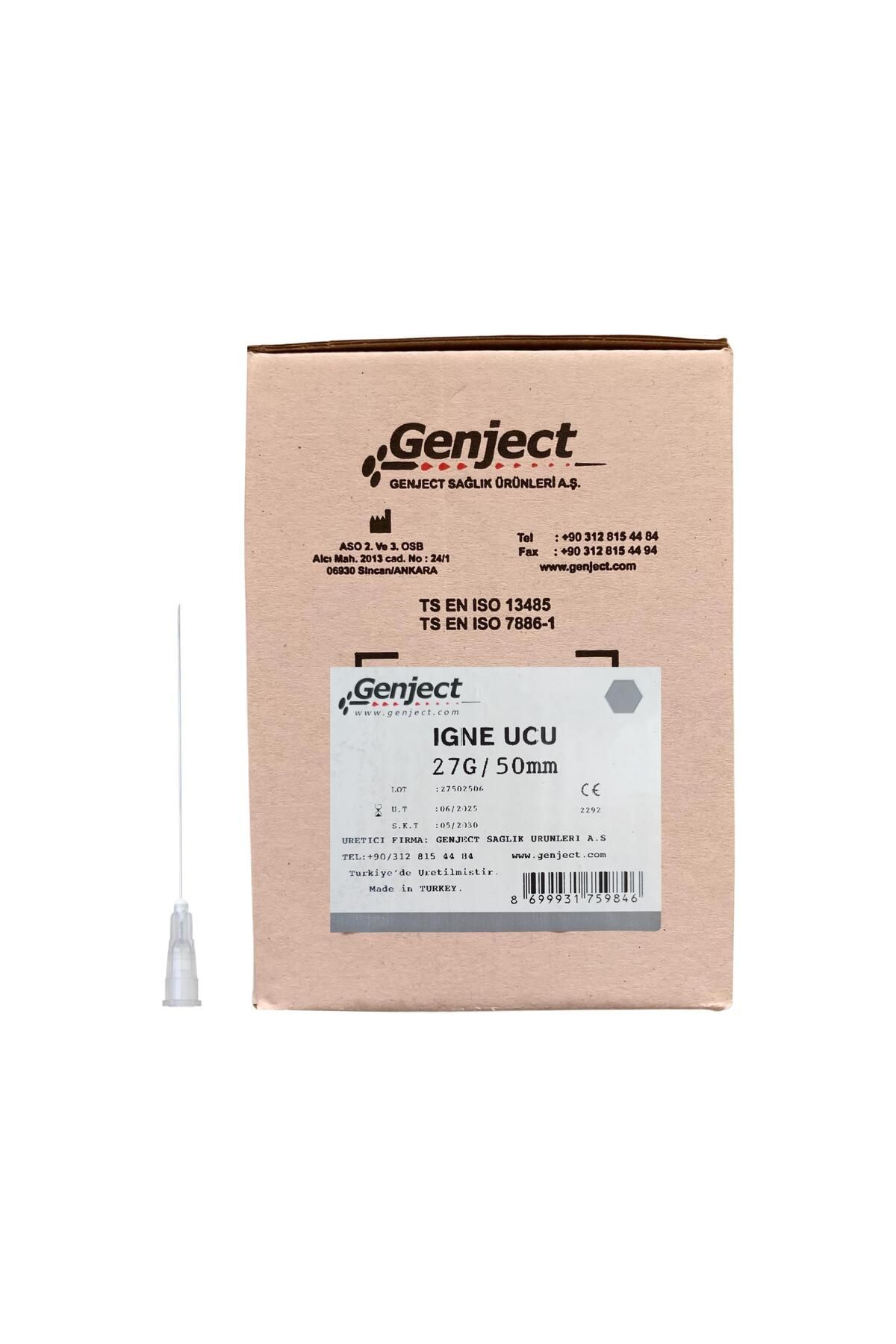 Genject - ENJEKTR İNE UCU DENTAL GRİ UZUN 27GX50MM - 500 ADET