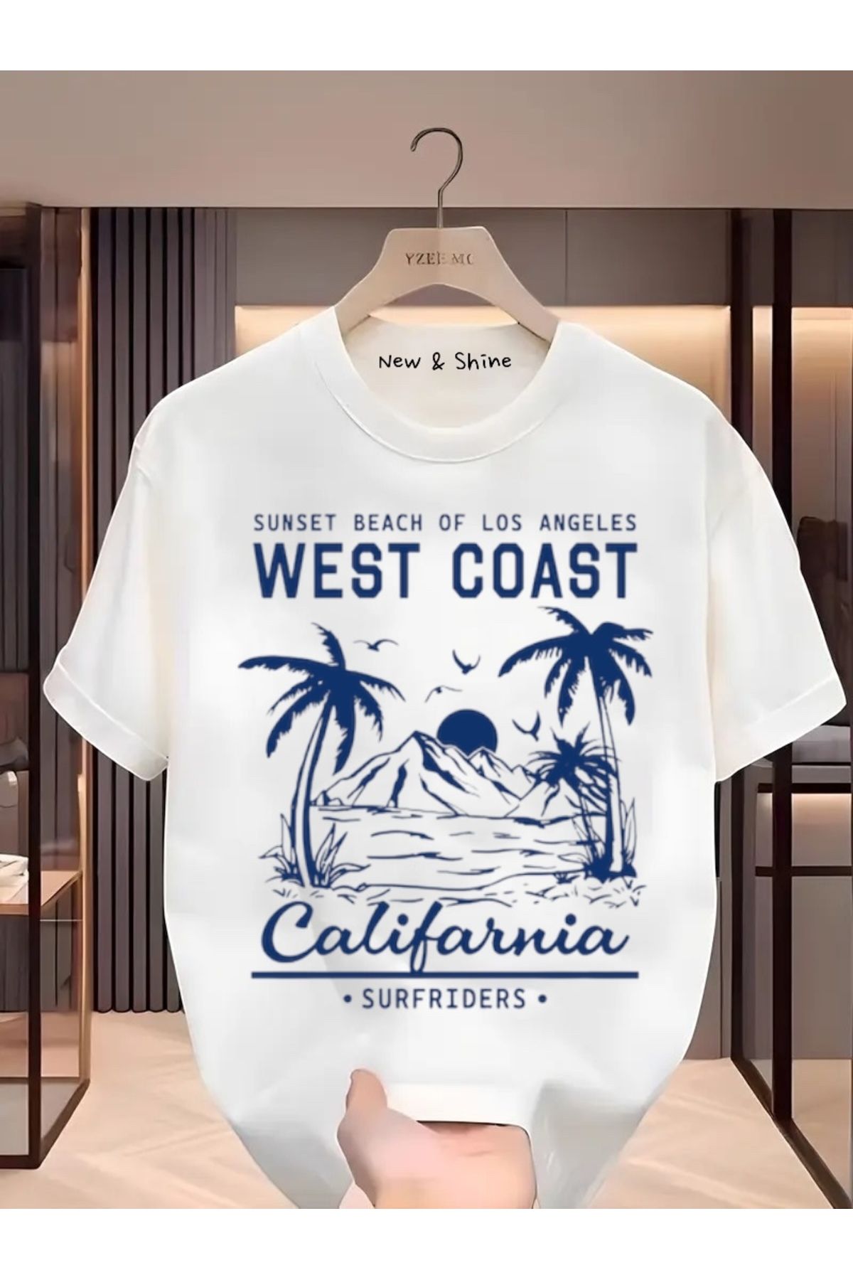 New Shine West Coast Baskılı Oversize T-Shirt