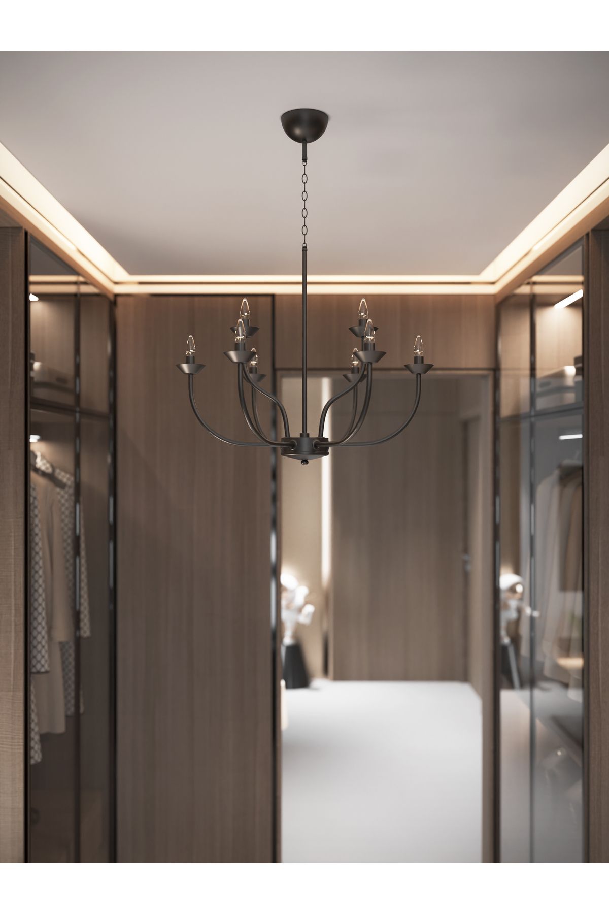 avizade VALENTIA Eskitme 8 Kollu Klasik Avize E14 Duylu Metal Gövdeli Salon ve Yemek Odası Avizesi