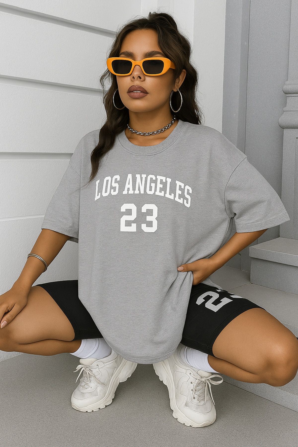 BENROMA Los Angeles Baskılı Oversize Unisex Tişört