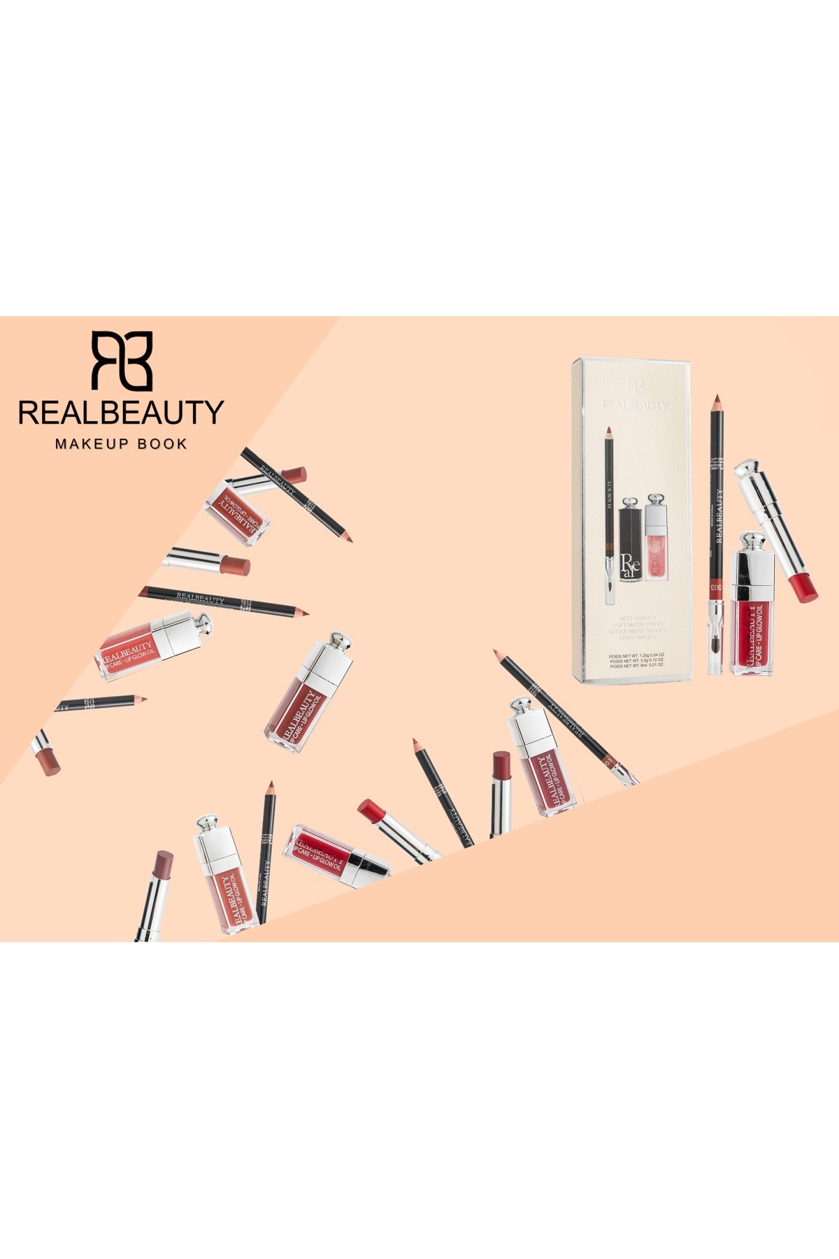 real beauty-Lipstick set with liner - long-lasting and elegant with a perfect look 2