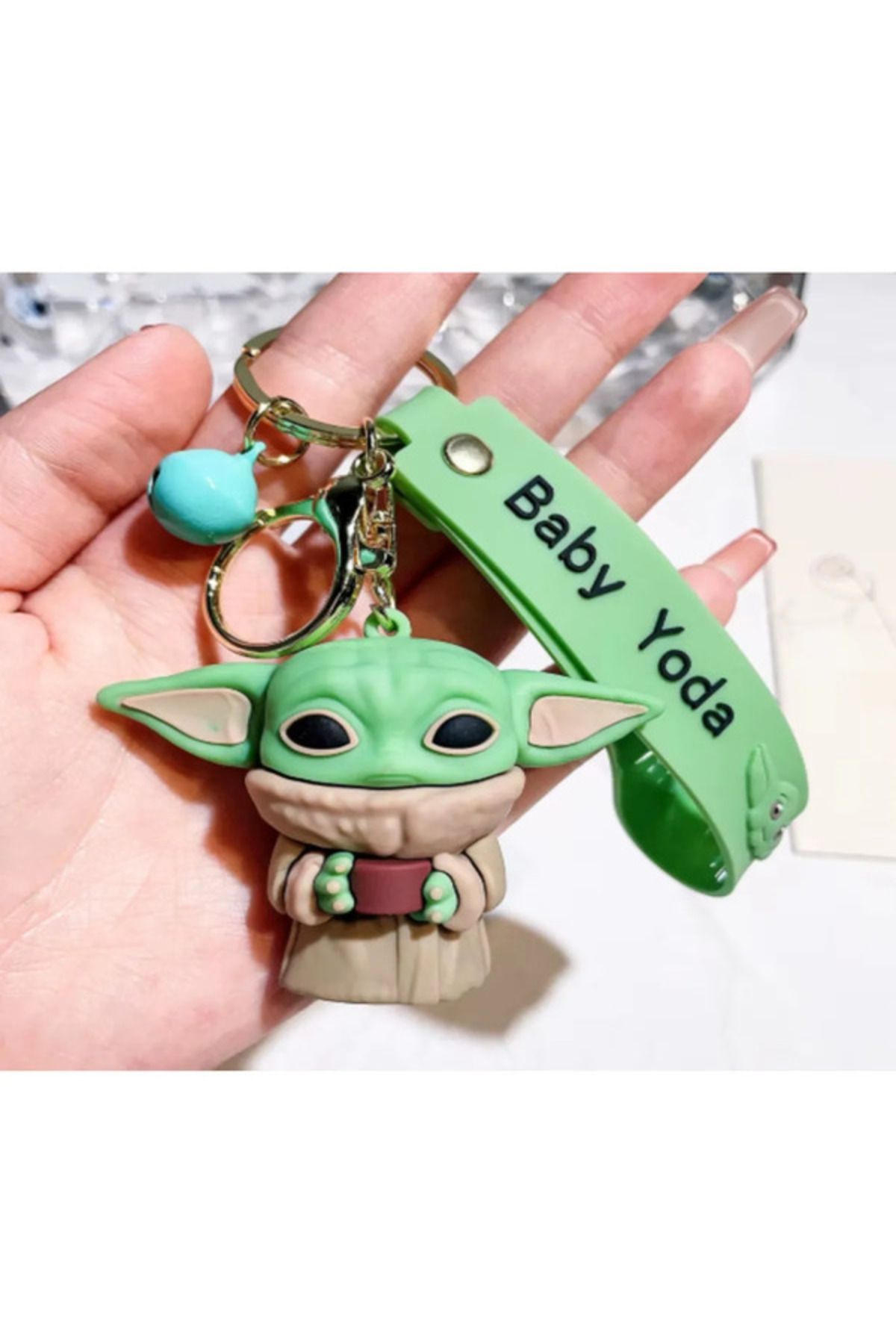 GOKMARKET Baby Yoda Üç Boyutlu Büyük Boy Silikon Anahtarlık&çanta Süsü