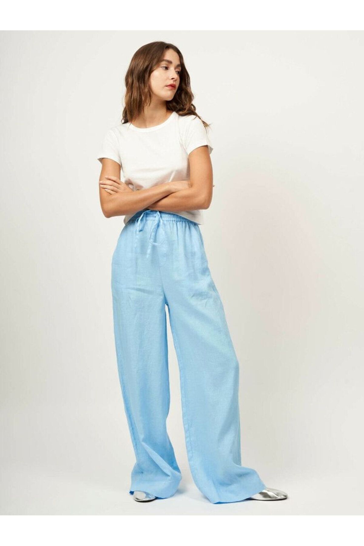 WEARTEX Keten Karışımlı Bol Kesim Pantolon