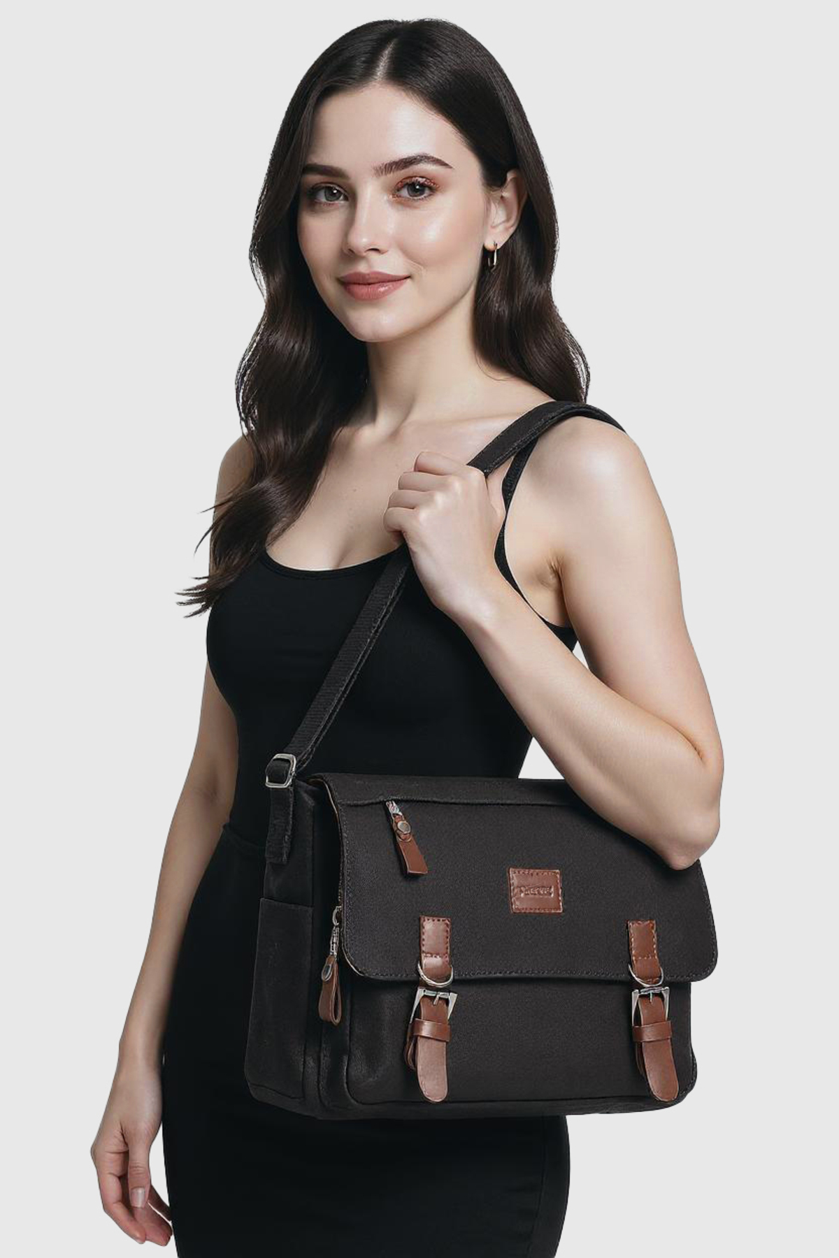 By Hakan  GK72 Kanvas (pamuk) Postacı Çantası Omuz Çantası Laptop Bölmeli Okul Çantası YEŞİL - Görsel 8