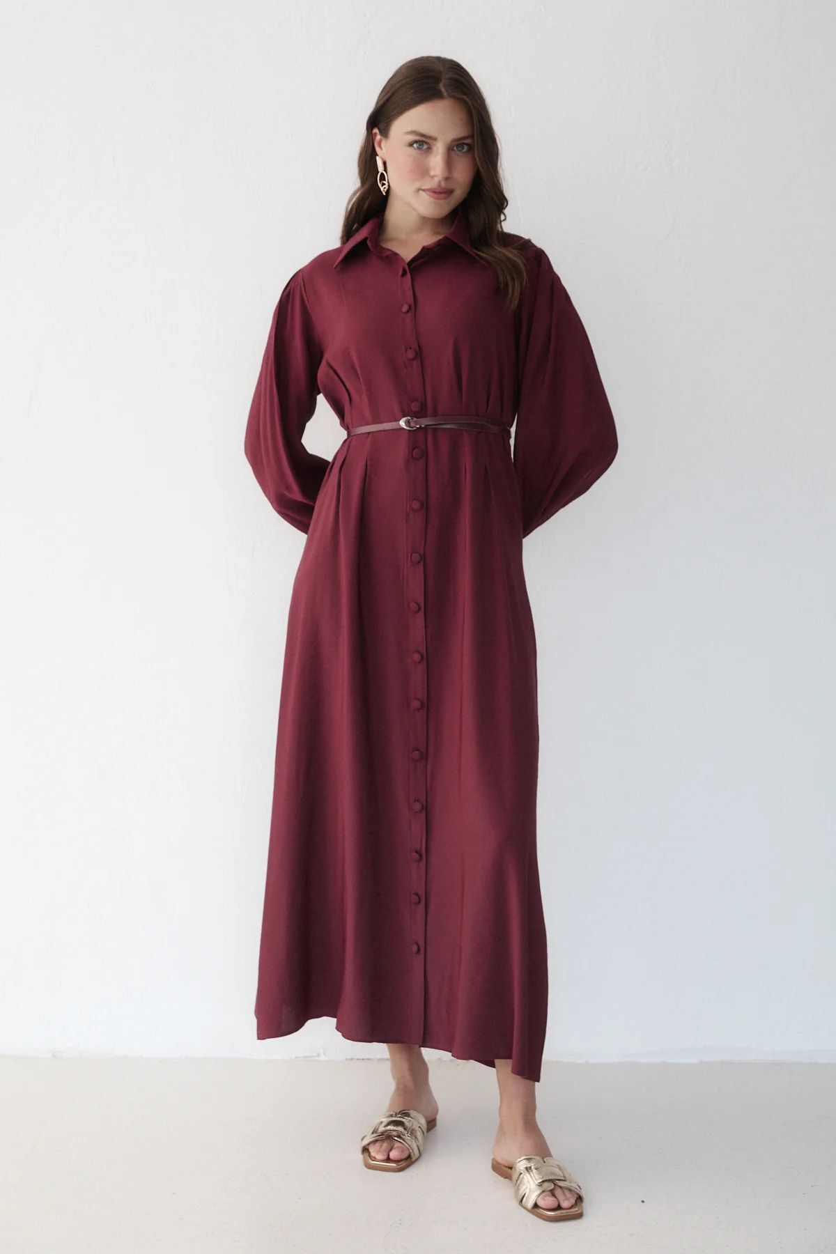 Melike Tatar Modal Kemerli Elbise 2363