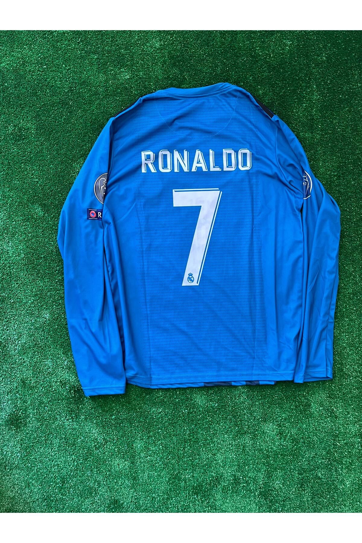 JANJON STAR Ronaldo Turkuaz Renk 2018 Uzun Kollu R. Madrid Forma / CR7 Ronaldo