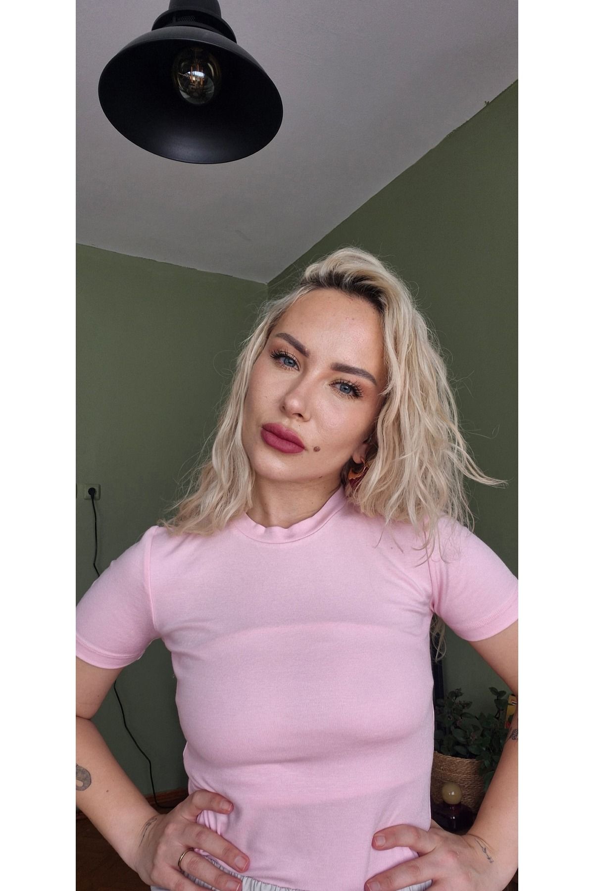 Firu Butik Bisiklet Yaka Pamuklu tshirt