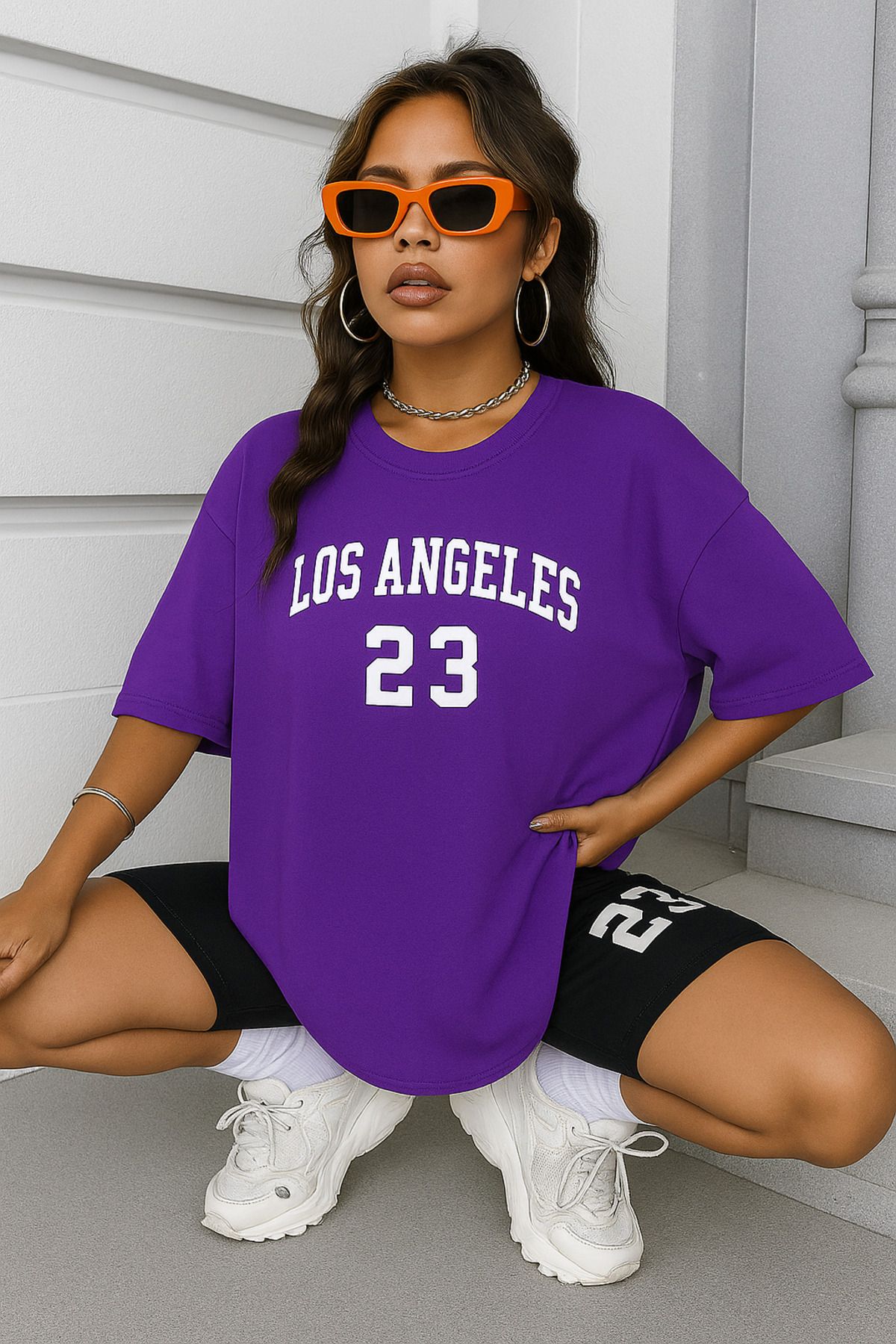 BENROMA Los Angeles Baskılı Oversize Unisex Tişört