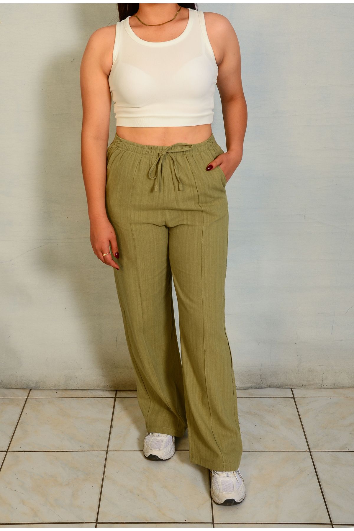 Bumu Elegancy Mevsimlik Pamuklu Keten Pantalon