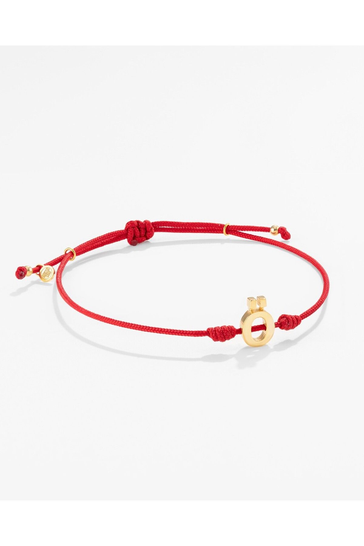 MEKS JEWELS Gümüş Harfli Kırmızı İpli İkon Bileklik