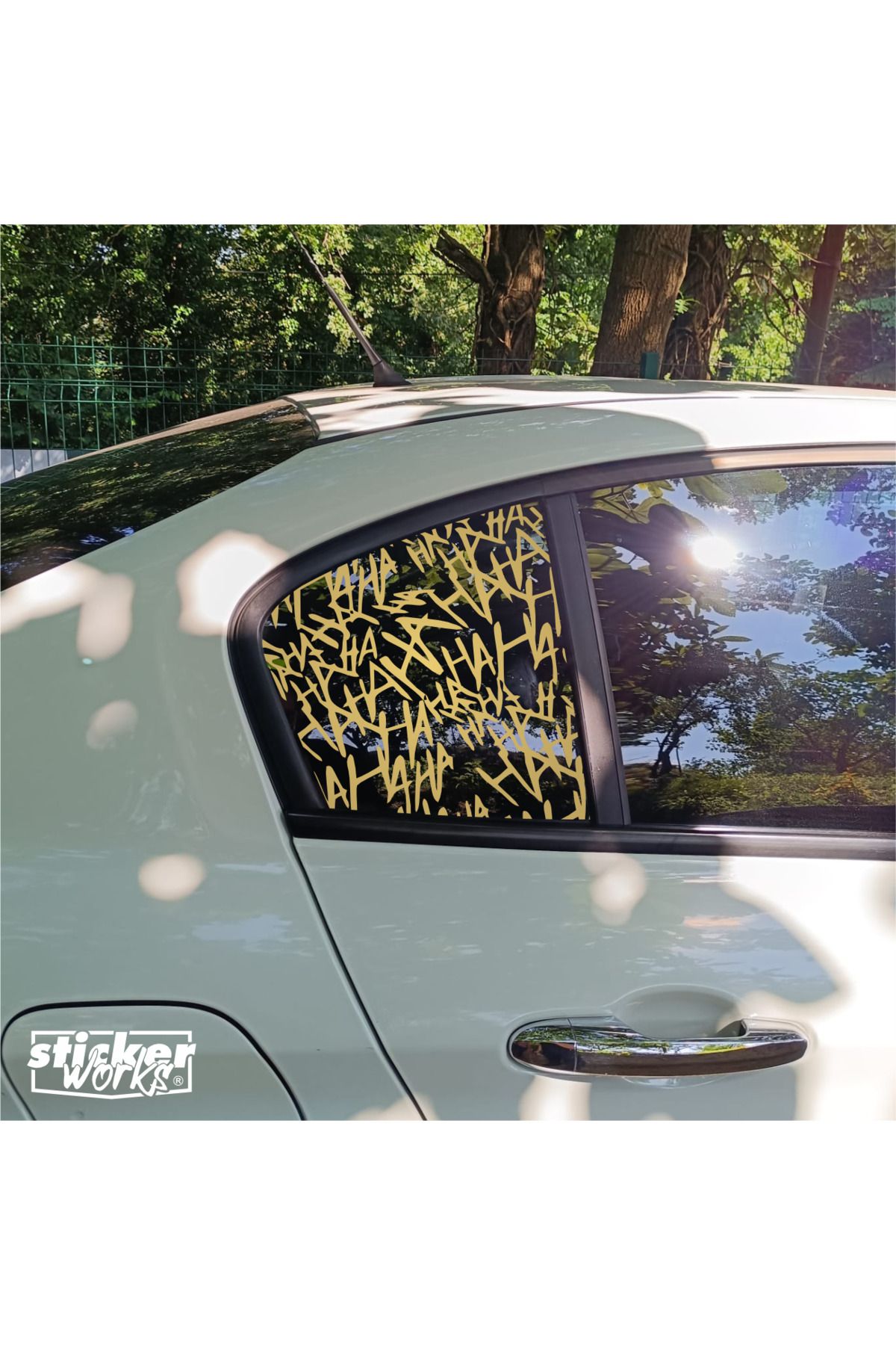 Sticker Works EGEA Kelebek Cam Hahaha Desen - Sağ Sol