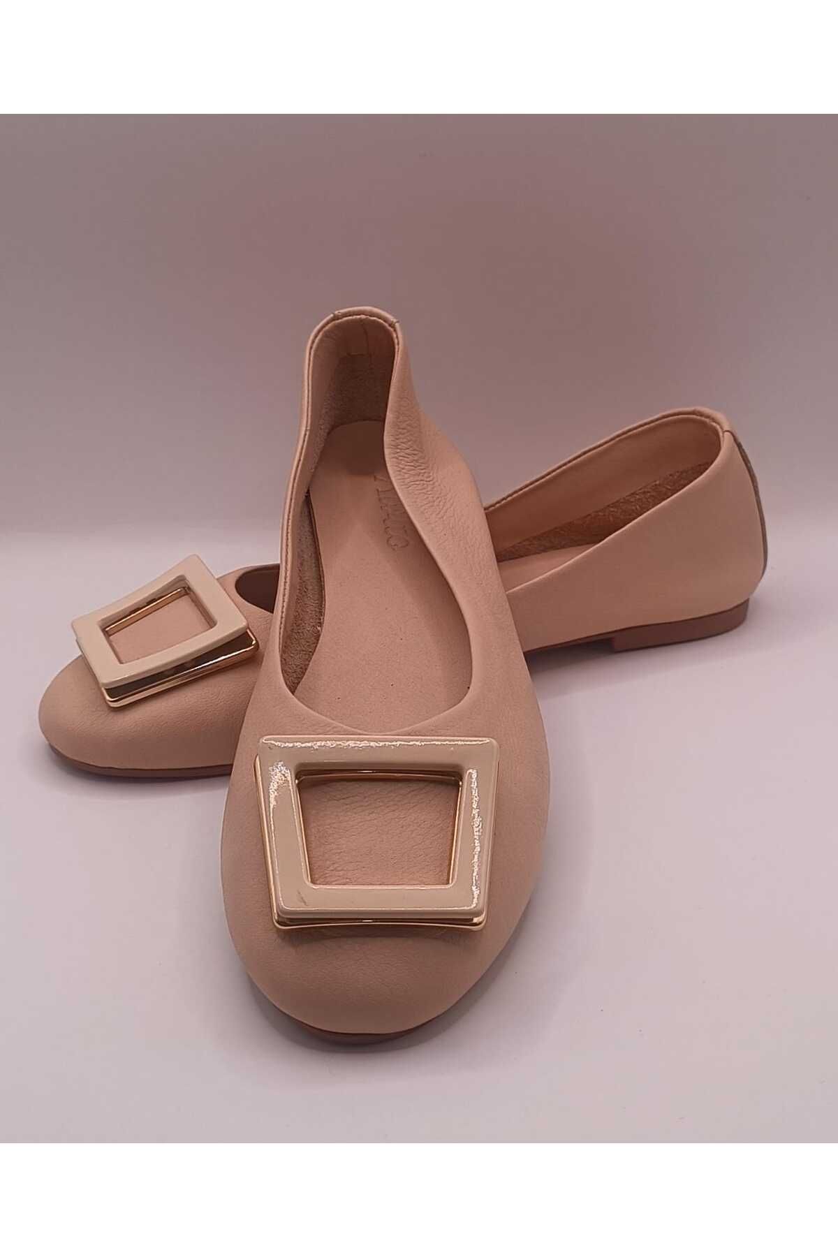 İDOL SHOES HAKİKİ DERİ KARE TOKALI BABET