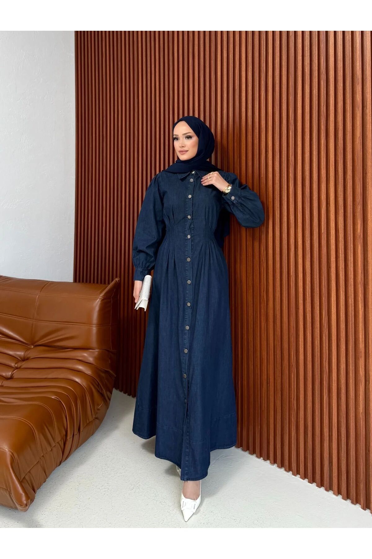 Melike Tatar Denim Elbise 2347
