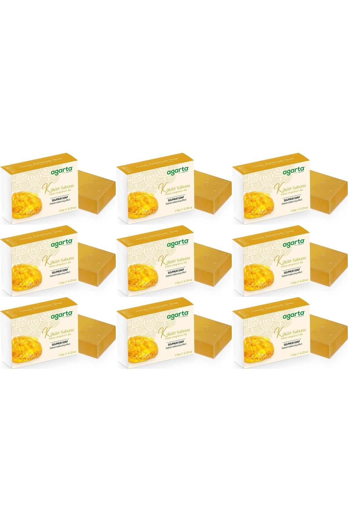 Agarta El Yapımı Doğal Sabun 150GR Kükürt (9 Lu Set)
