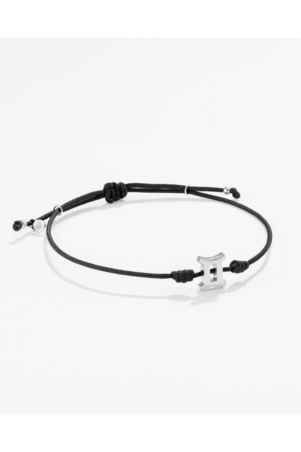 MEKS JEWELS Gümüş İkizler Burcu Siyah Bileklik