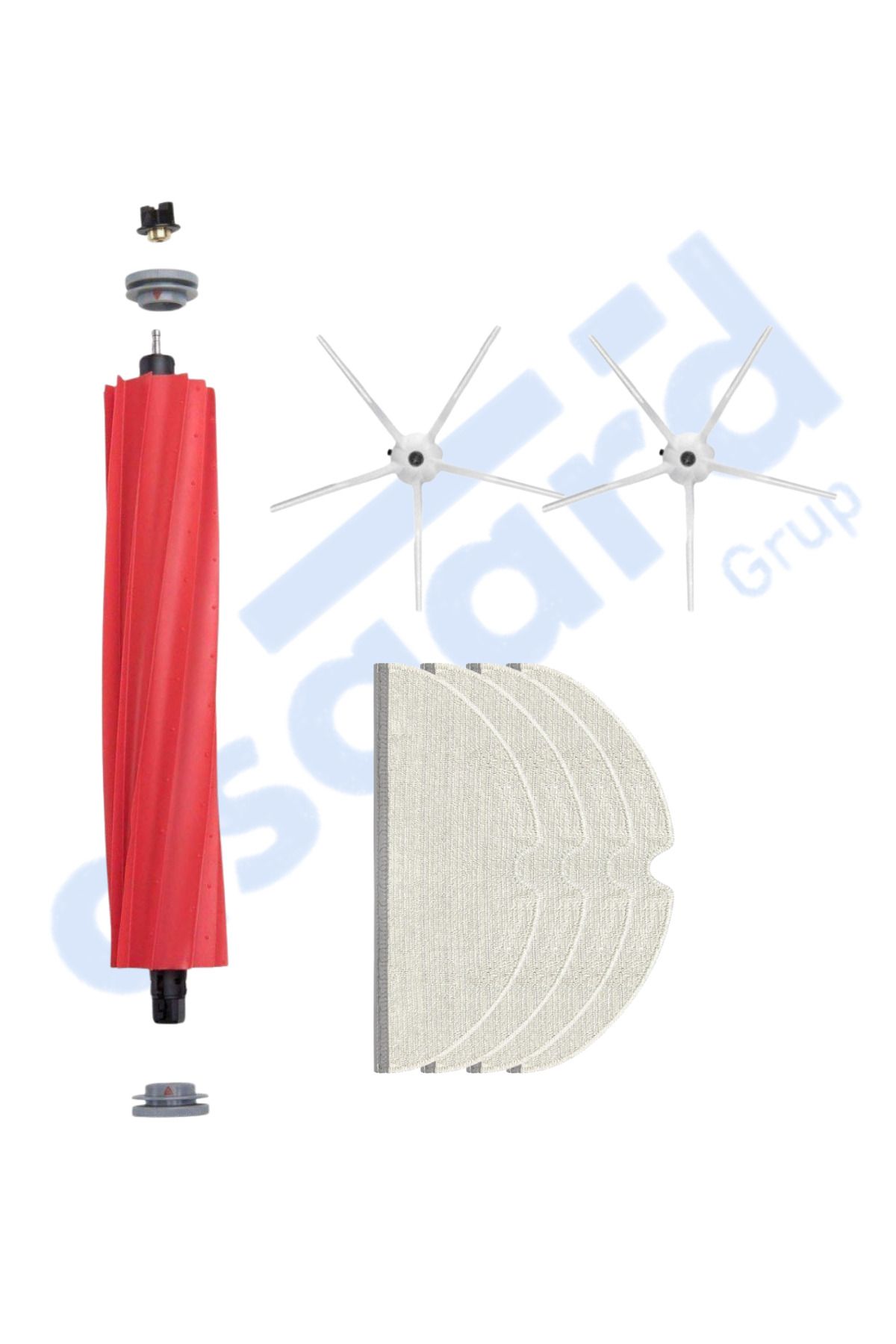 Asgard Grup ROBOROCK Q7 , Q7+ , Q7 MAX , Q7 MAX+ Uyumlu 1 Ana Fırça 2 Yan Fırça 4 Mop