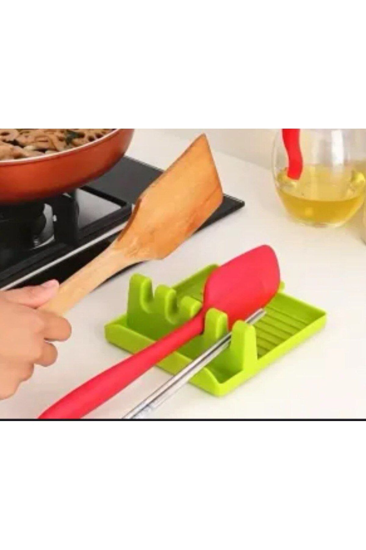 ValoriaConcept 🍴✨ Mutfağa Özel 4 Hazneli Kaşık Tutucu | Düzenli & Şık Tasarım!