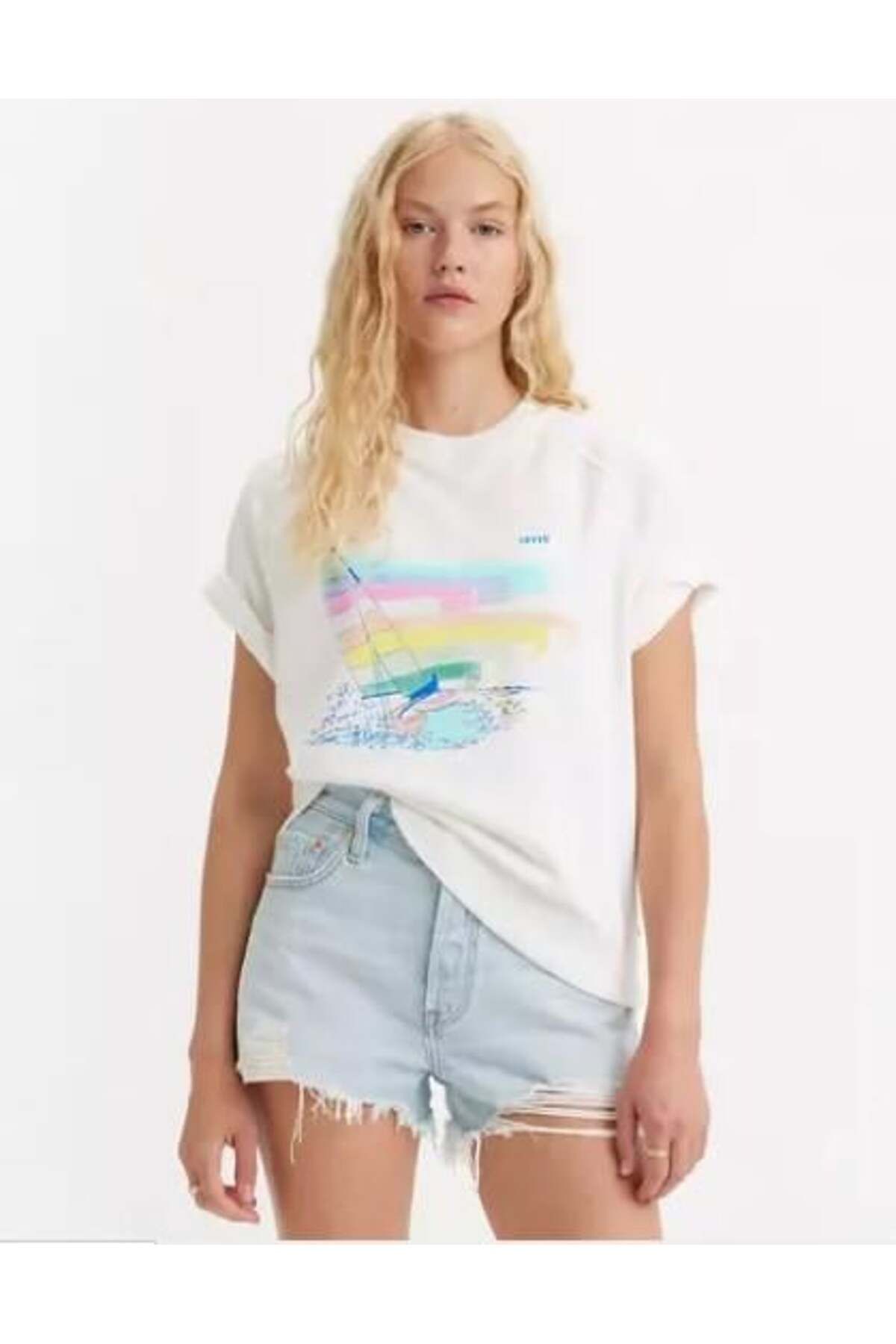 Levi's LEVİS Kadın Sweat Kumaş GRAPHIC MARINA SS CREW A7395-0002