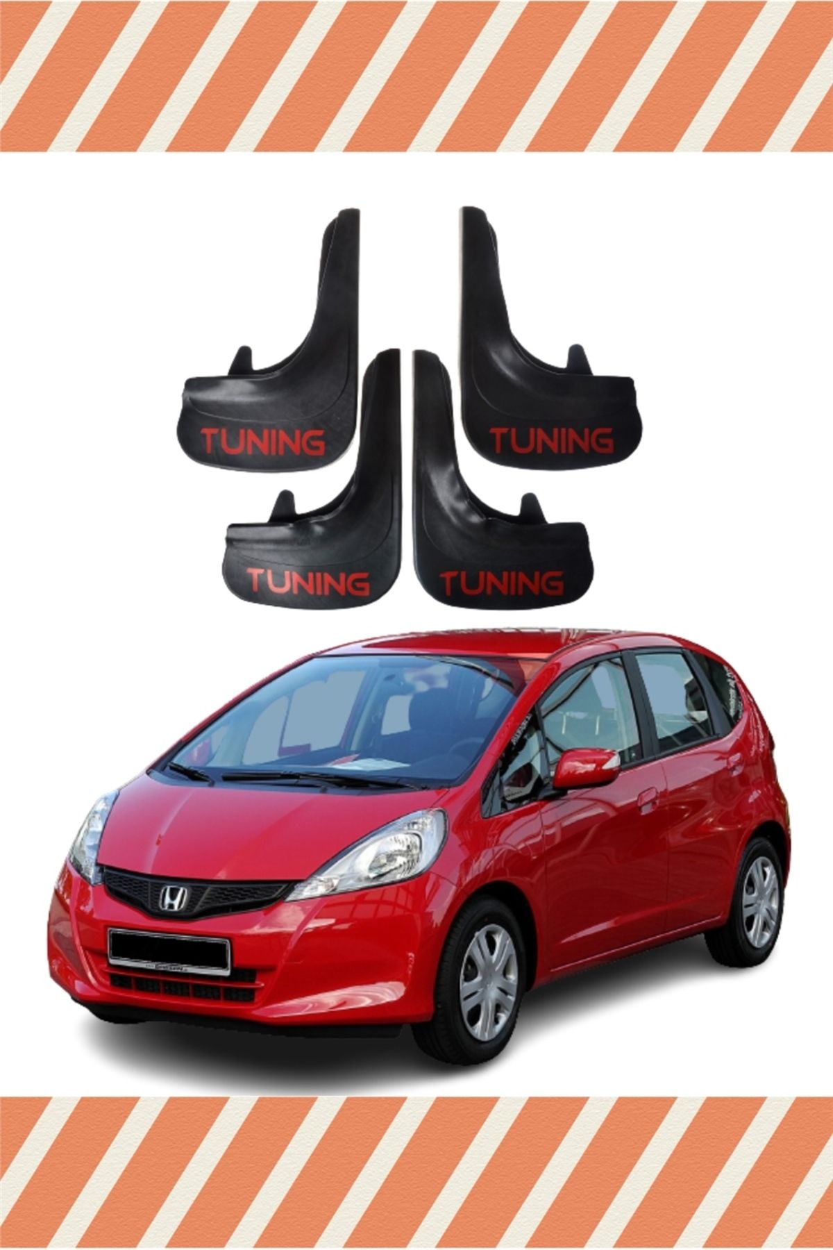 ALPAX OTOMOTİV Honda Jazz 2009-2015 Tunıng Yazılı 4'lü Tozluk Çamurluk Paçalık