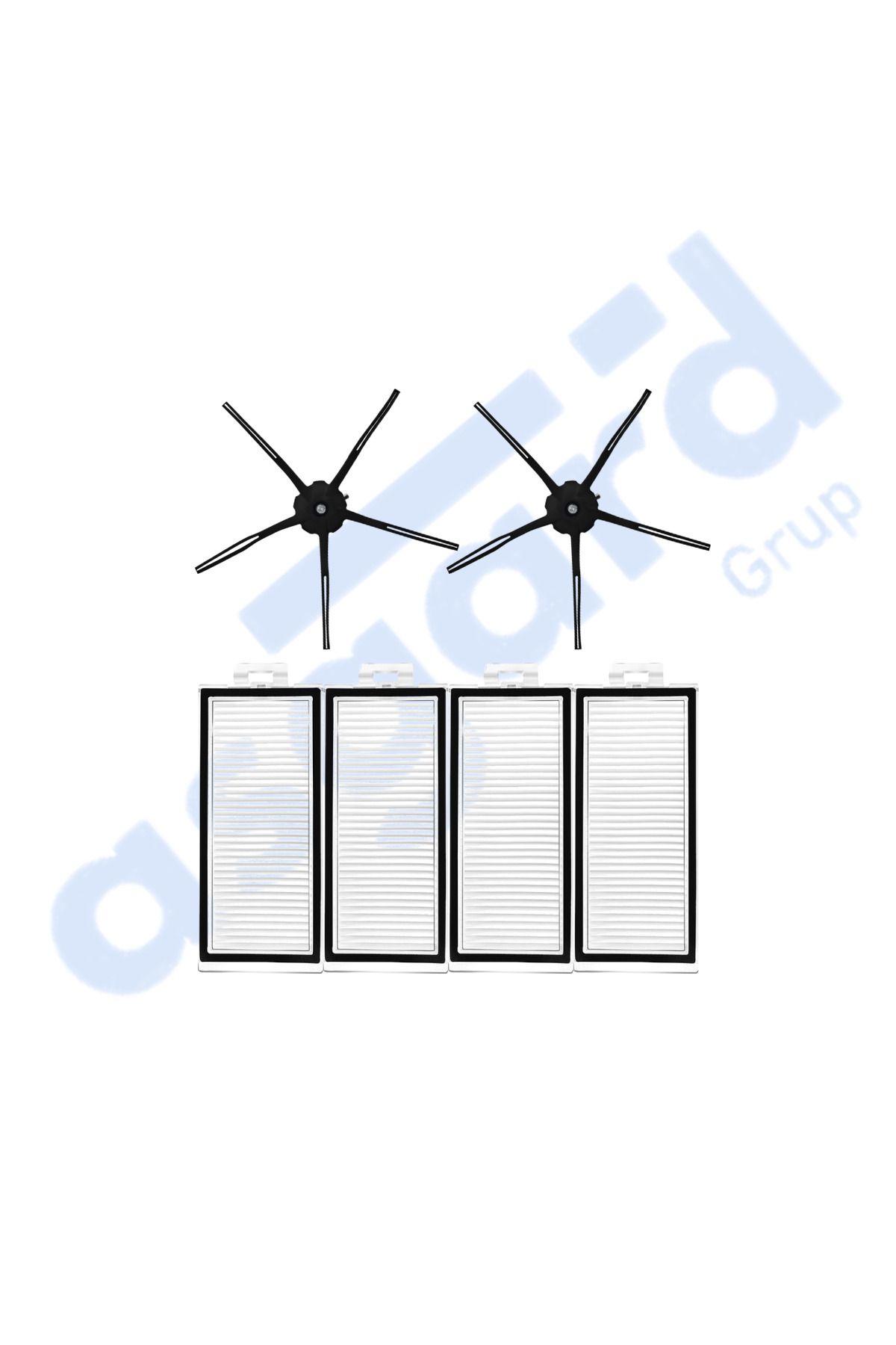 Asgard Grup ROBOROCK Q7 , Q7+ , Q7 MAX , Q7 MAX+ Uyumlu 2 Yan Fırça 4 Filtre