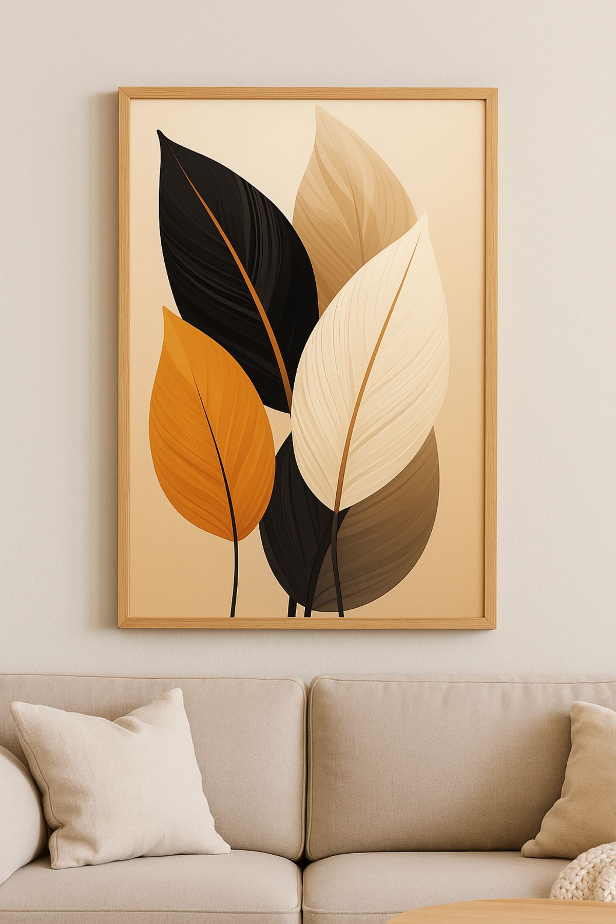 ARTABLE SOFT YAPRAKLAR AHŞAP ÇERÇEVELİ TABLO