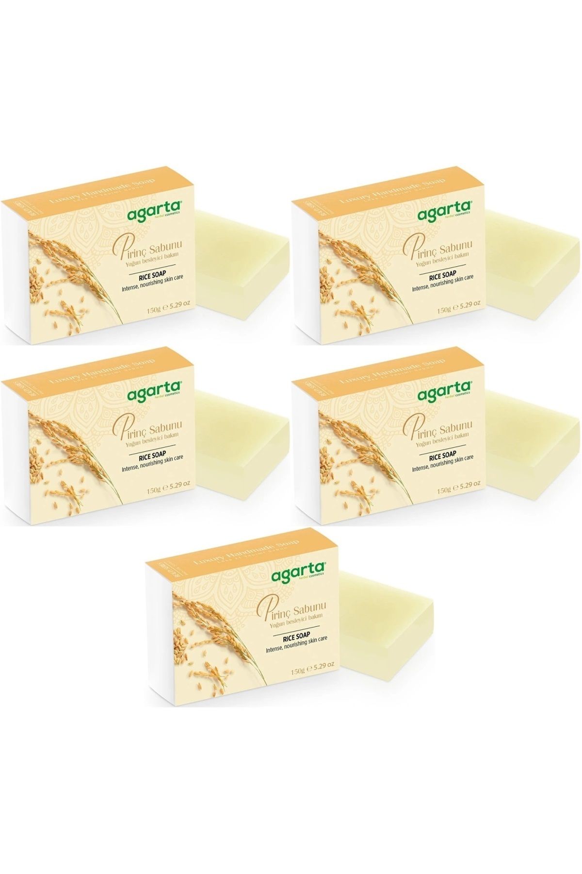 Agarta El Yapımı Doğal Sabun 150GR Pirinç (5 Li Set)