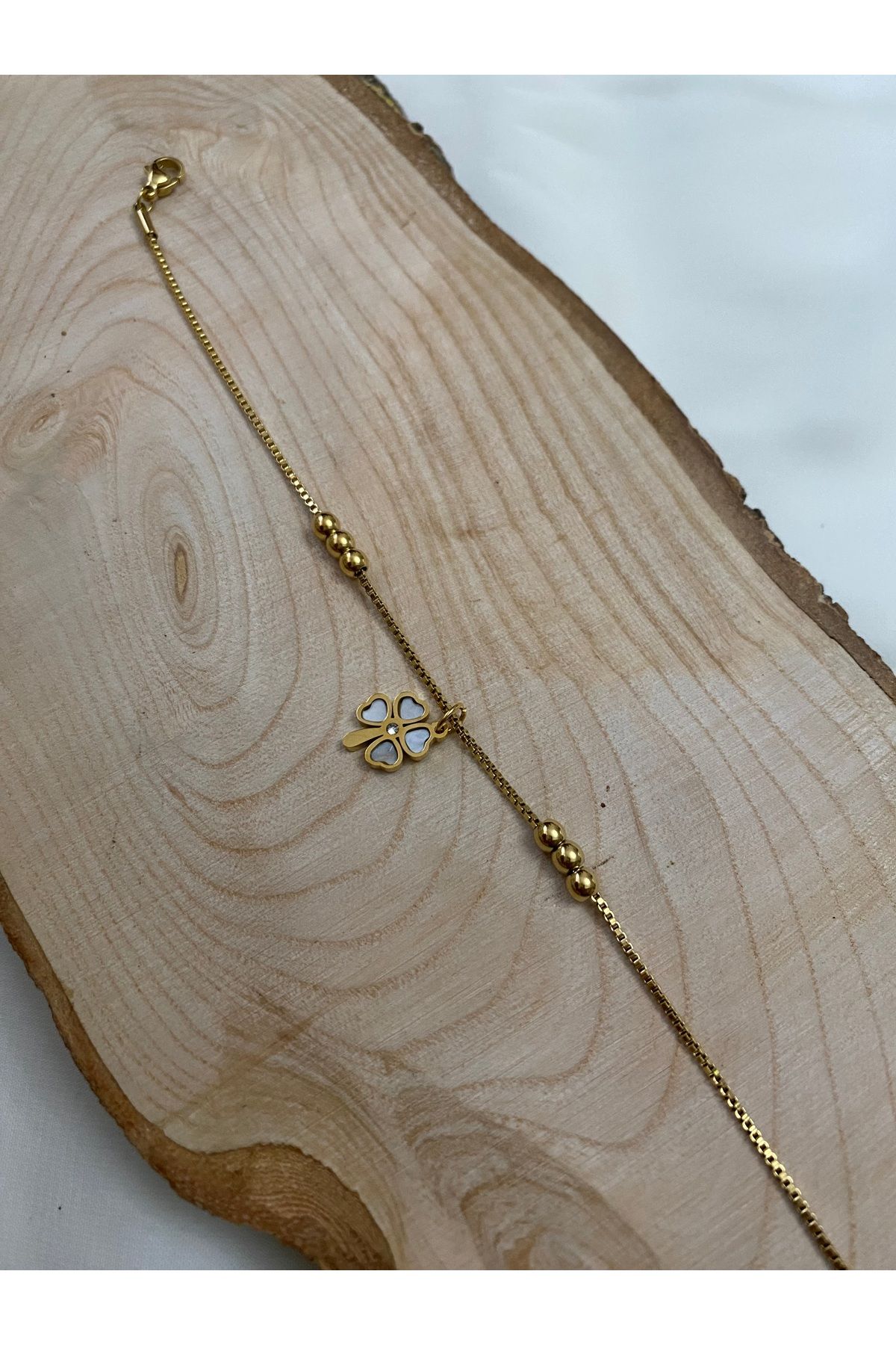 asem jewelry ŞANS YONCASI SEDEFLİ ÇELİK HALHAL