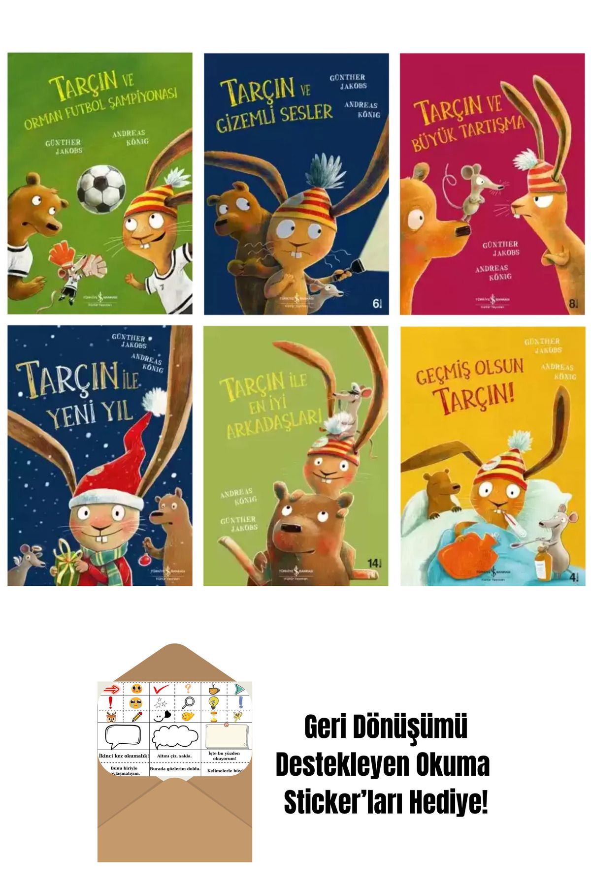 TÜRKİYE İŞ BANKASI KÜLTÜR YAYINLARI Tarçın Serisi 6 Kitap Set Tarçın ve Yeni Yıl + Okuma Sticker'ları
