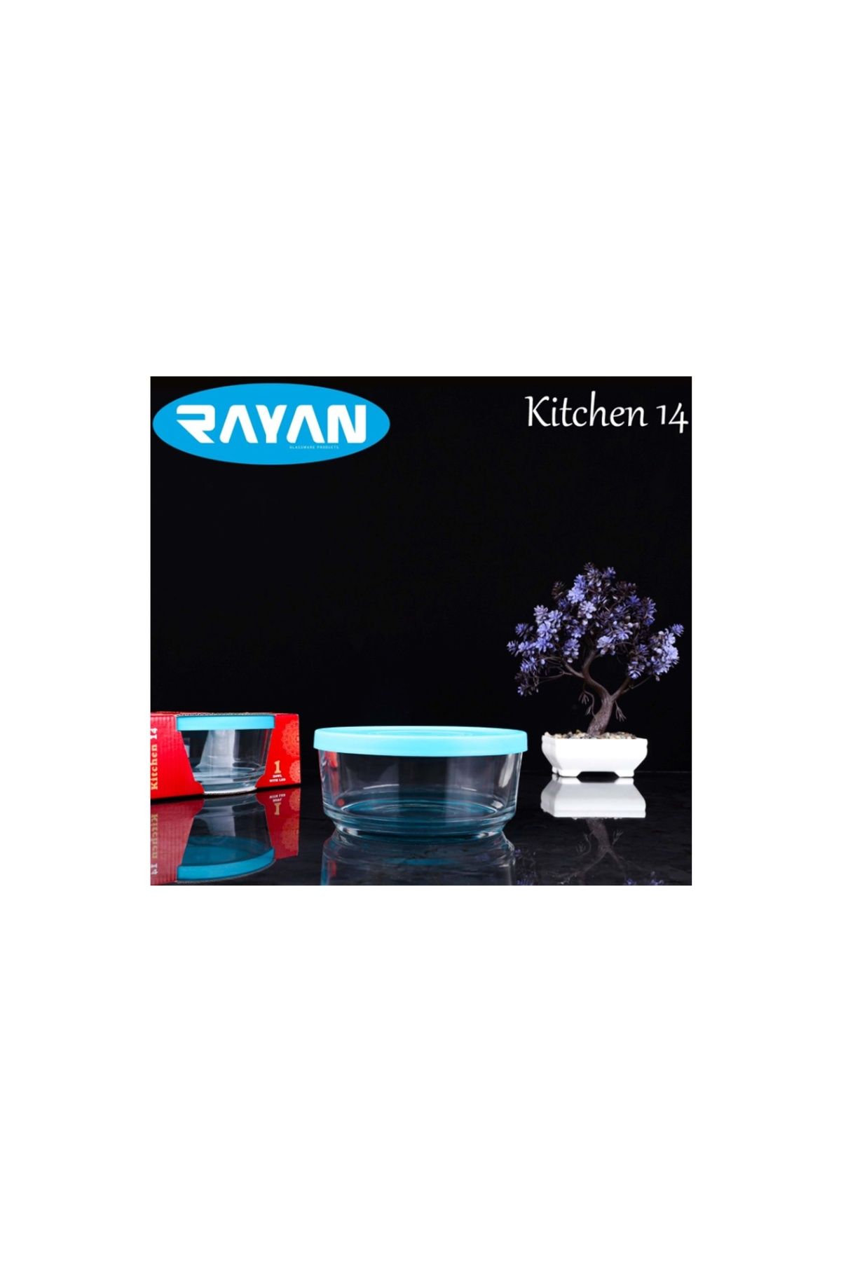 maarketim Rayan Kitchen Plastik Kapaklı 14 Cm Saklama Kabı Cam