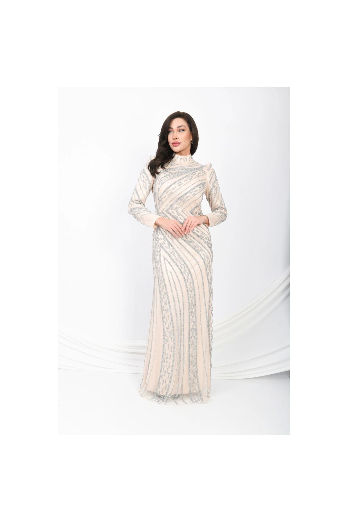 Moda Sezaver Tesettür Abiye | Nikah Elbisesi | eylak Rüyası Dokunuşu Abiye - Taş