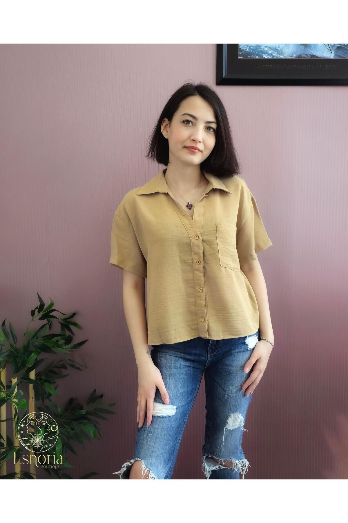 ayriss Vizon Tek Cepli Keten Gömlek
