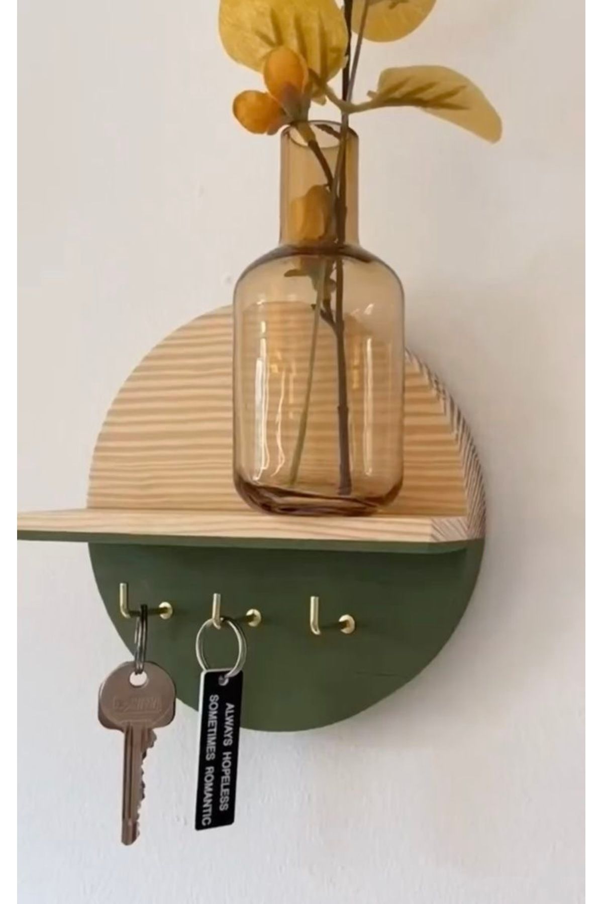Gunwood Mini Daire Ahşap Raf , Ahşap Anahtarlık