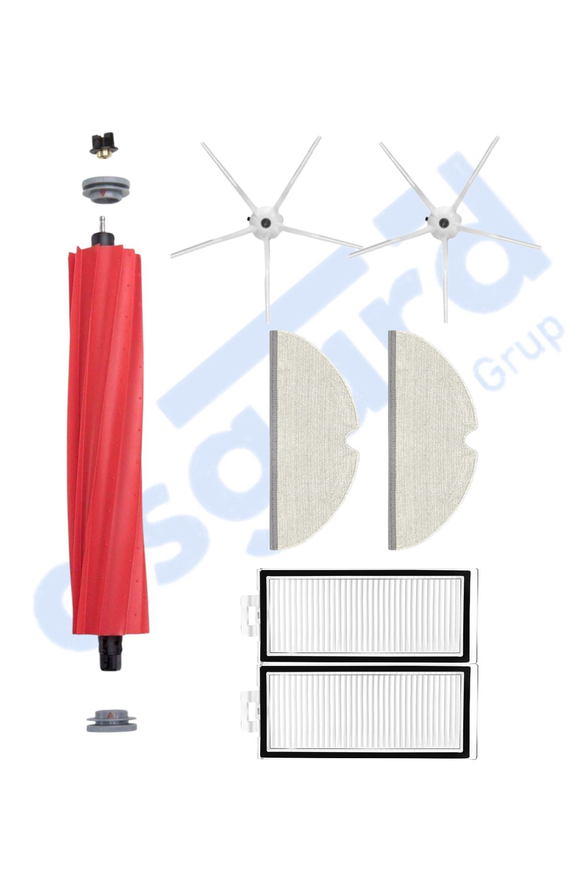 Asgard Grup ROBOROCK Q7 , Q7+ , Q7 MAX , Q7 MAX+ Uyumlu 1 Ana Fırça 2 Yan Fırça 2 Filtre 2 Mop