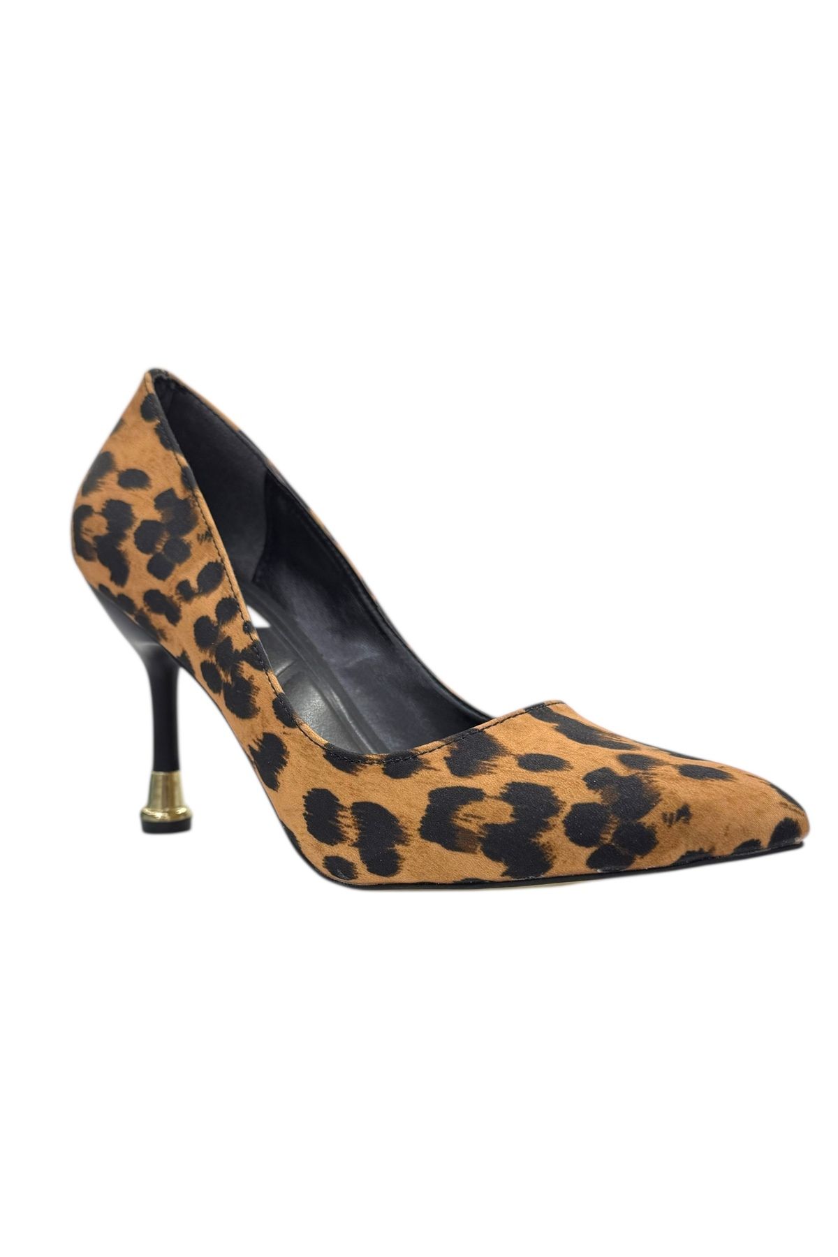 Shoes Leopar Desenli İnce Topuklu Ayakkabı