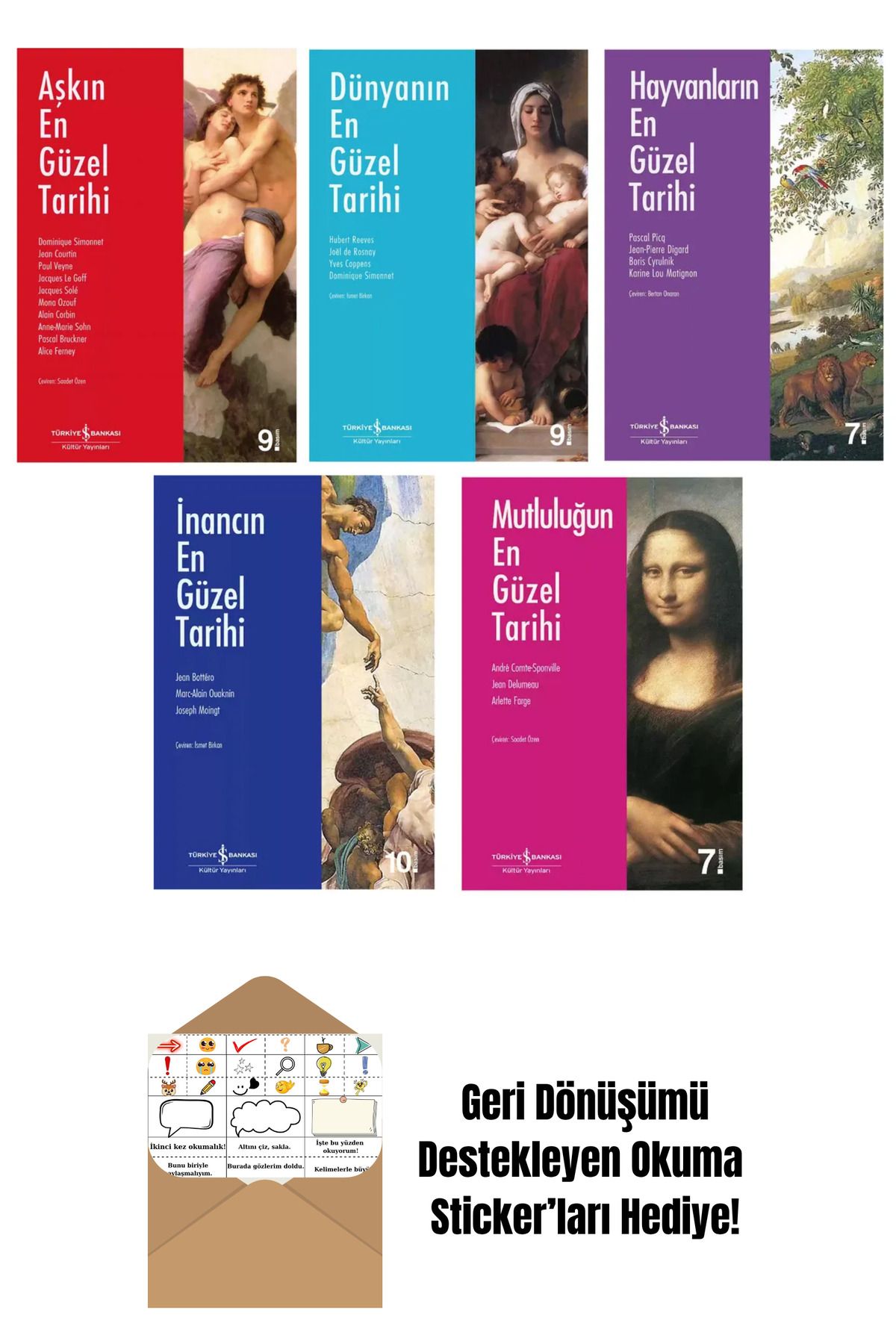 TÜRKİYE İŞ BANKASI KÜLTÜR YAYINLARI En Güzel Tarihi 5 Kitap Set + Okuma Sticker'ları