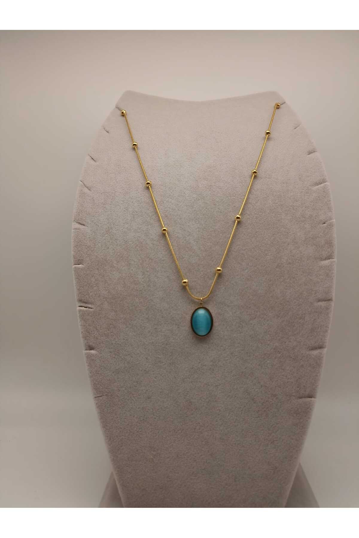 TLSMACCESORIES ÇELİK KOLYE MAVİ FİGÜR