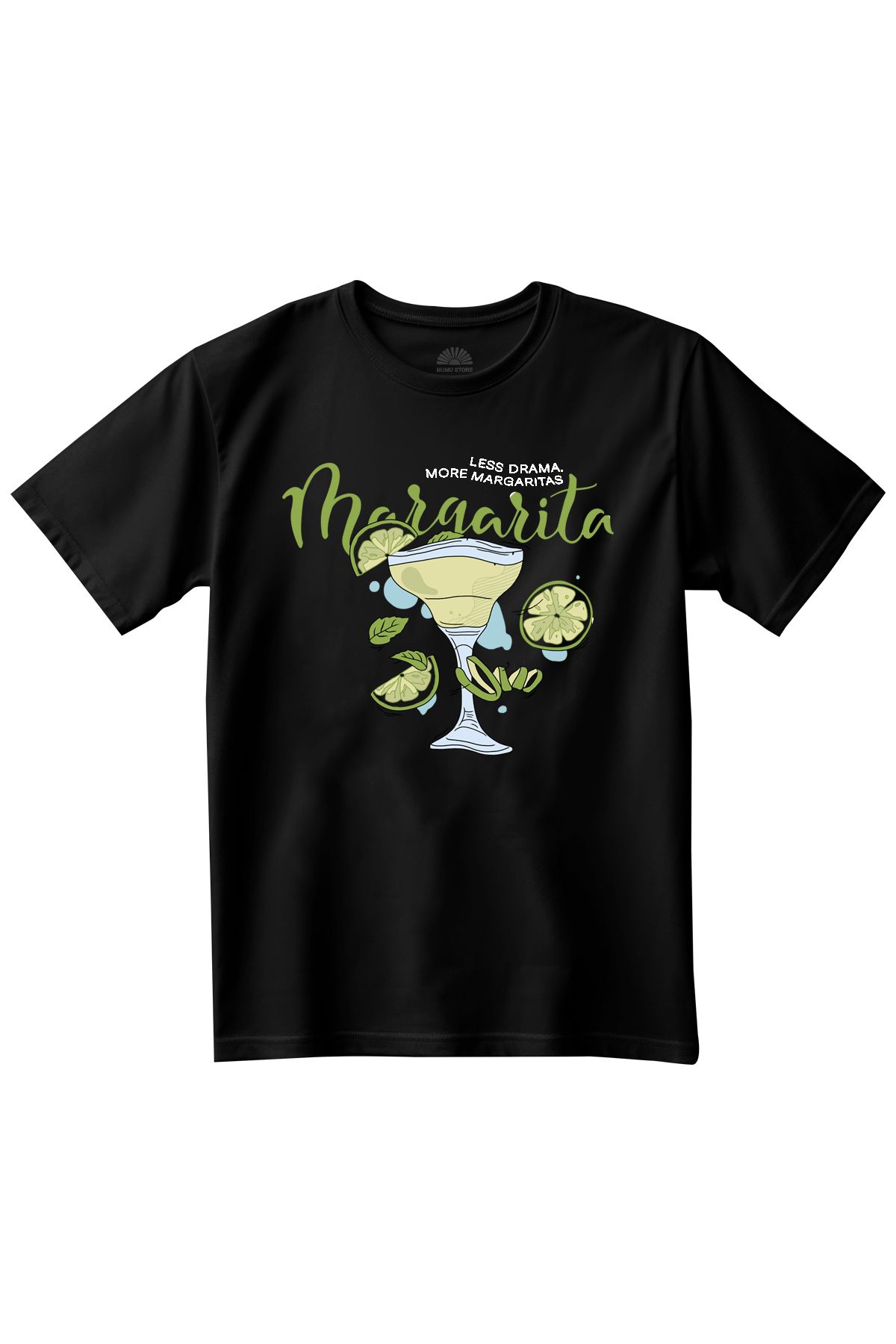 Mumu Baskılı Siyah Basic T-Shirt