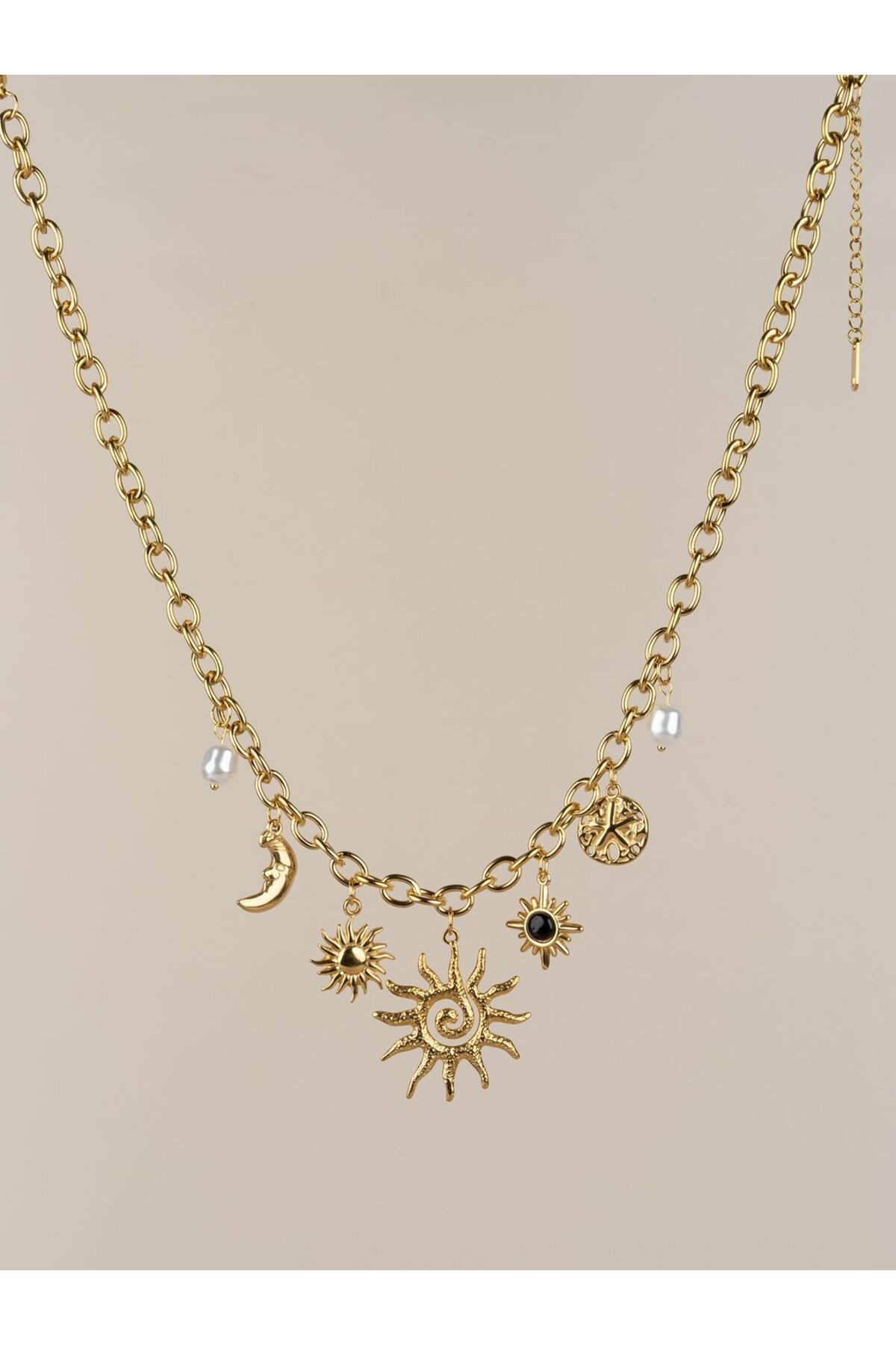 Portakal Esintisi Solara Güneş Charm Choker Çelik Kolye