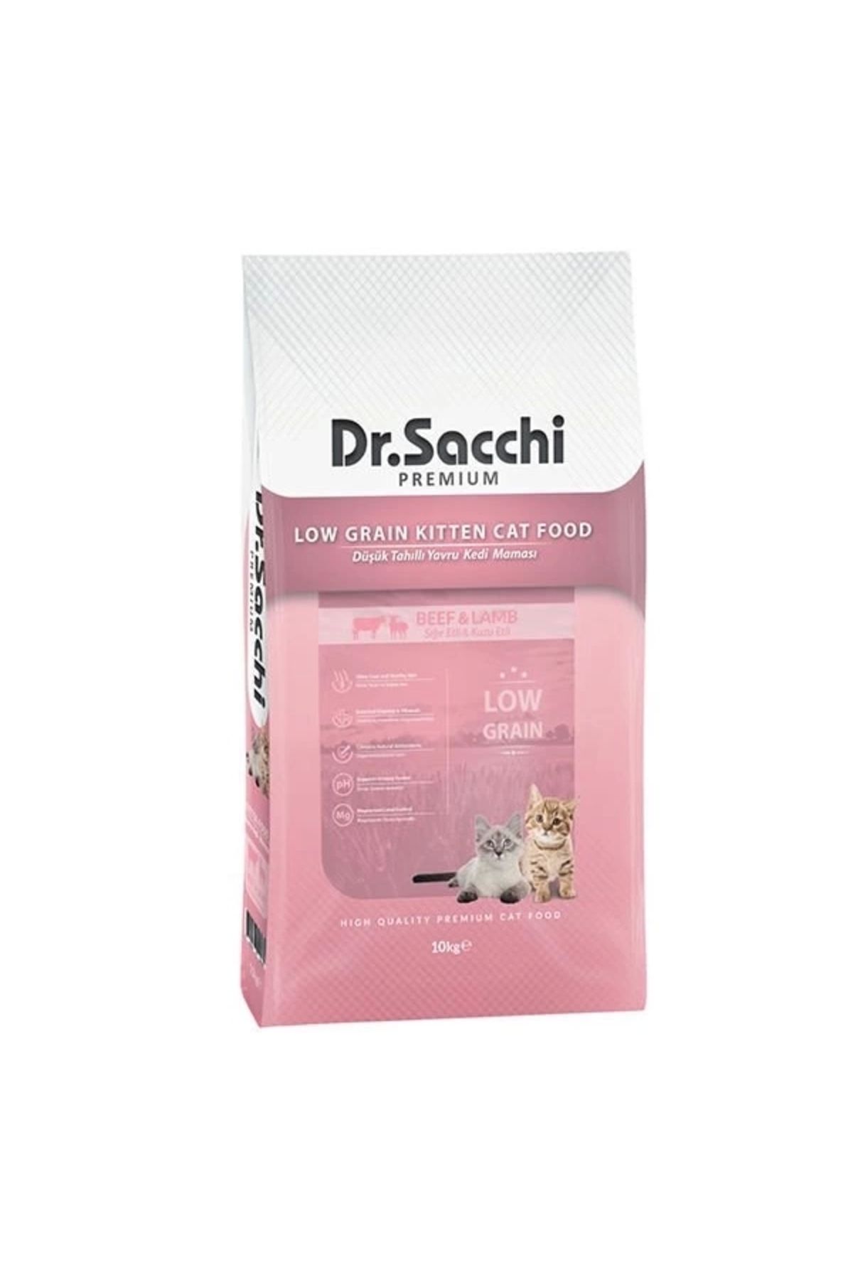 No8 Home Dr.Sacchi Premium Düşük Tahıllı Sığır ve Kuzu Etli Yavru Kedi Maması 10 Kg