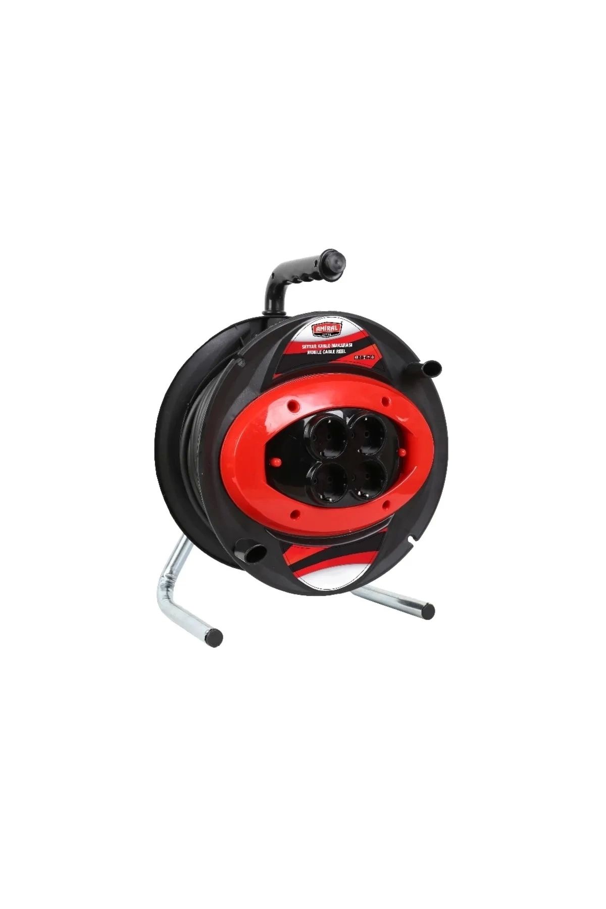 No8 Home Amiral 20 Mt Makaralı 4'lü Elektrik Uzatma Priz 3x2,5 Mm Siyah