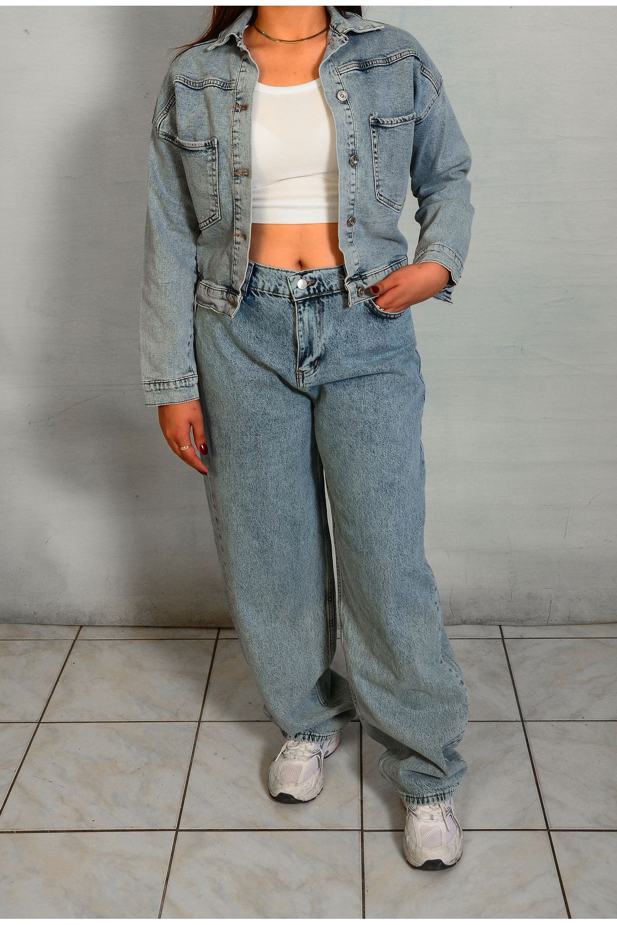 Bumu Elegancy Kadın Basic Kot Ceket