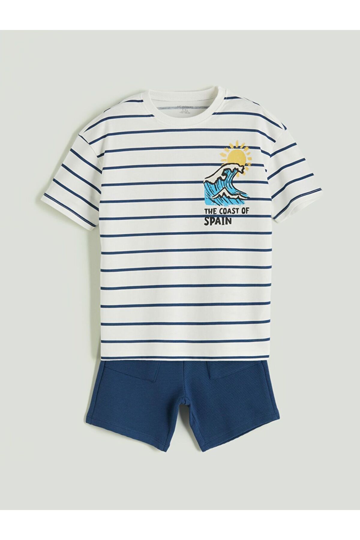 LC Waikiki LCW baby Bisiklet Yaka Erkek Çocuk Tişört ve Şort 2'li