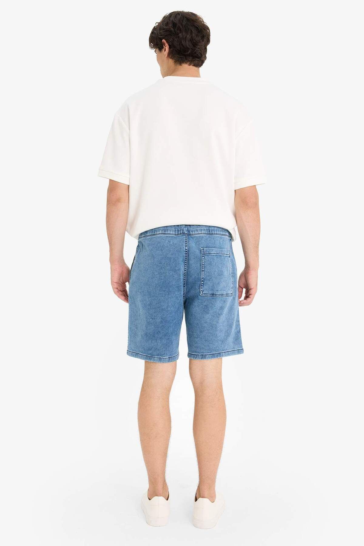 DeFacto-Regular Fit Elastic Waist Comfortable Fit Jean Bermuda Shorts E4537Ax25Sm 6