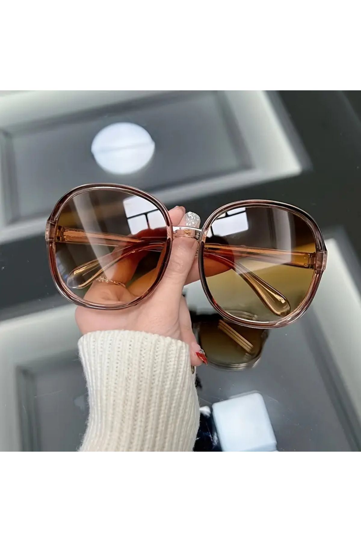 ZOZO TOMI Vintage Yuvarlak Moda Gözlük Klasik Oval Minimalist Tasarım Güneş Gözlüğü