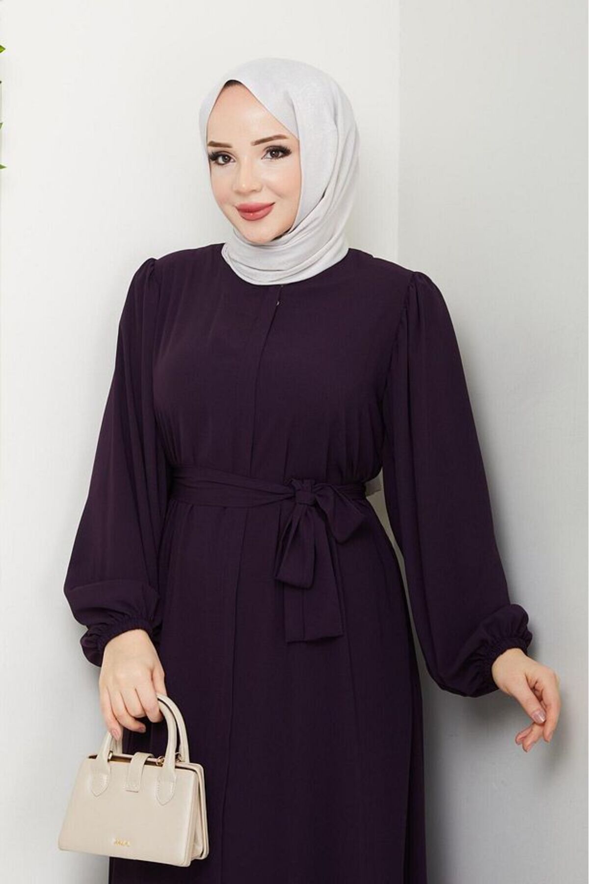 MODA STORE Balon Kol Medine İpeği Ferace